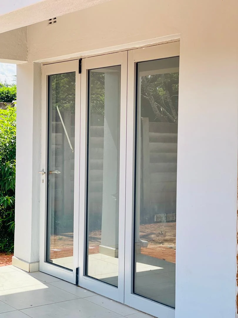 White aluminium glazed doors