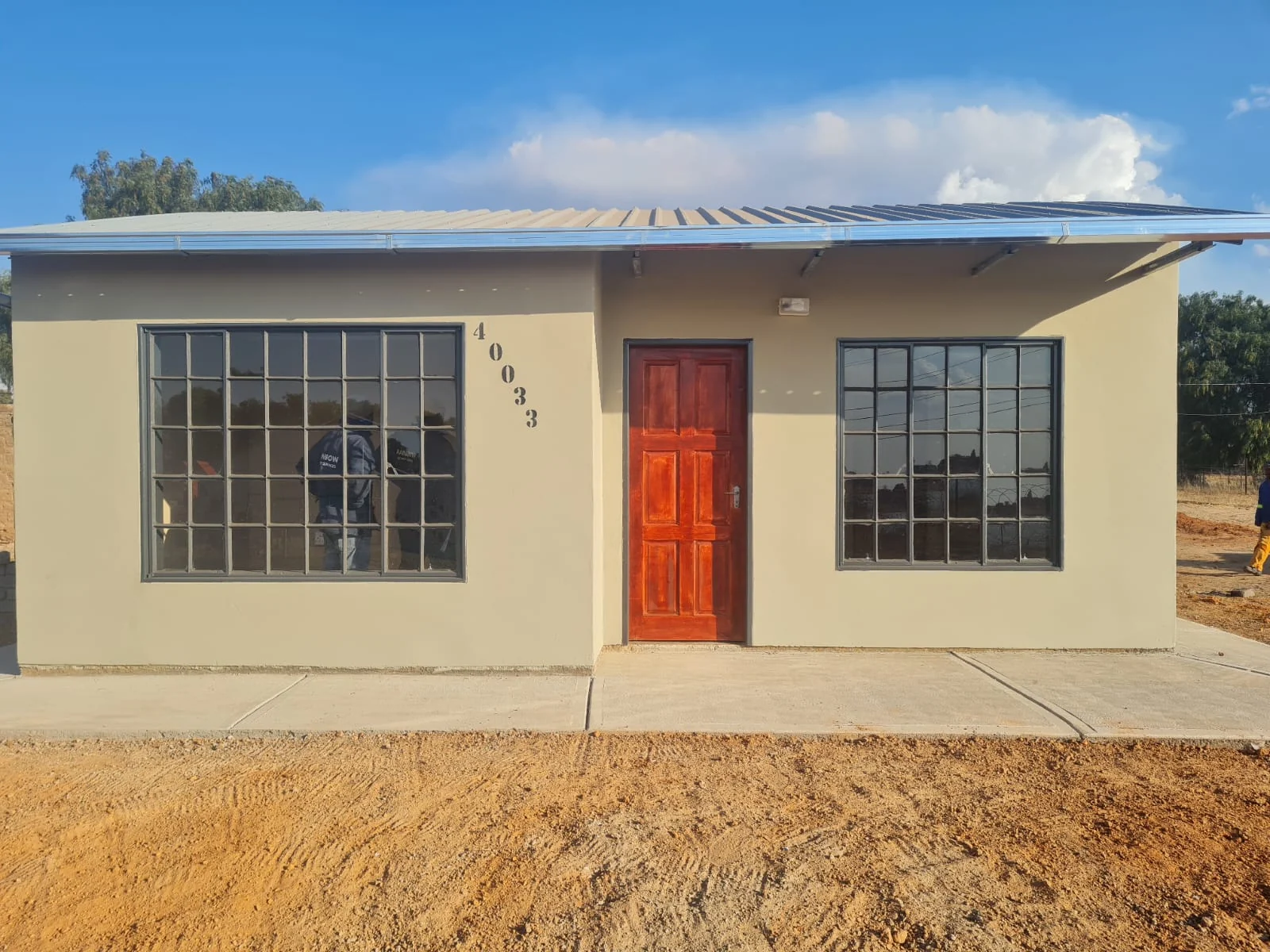 Completed cream house