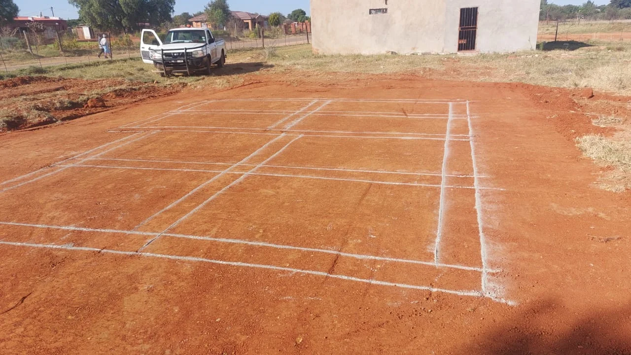 Housing layout marked on site