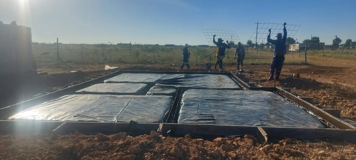 DPM and reinforcement prepared for slab